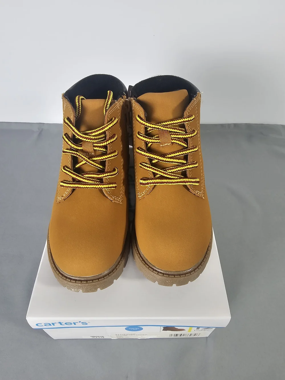 NEW Carter's Toddler Boys Tan Lace-Up Work/Classic Hiking Style Boots Size 12